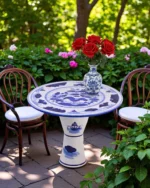 Lotus Serenity Blue & White Center Table