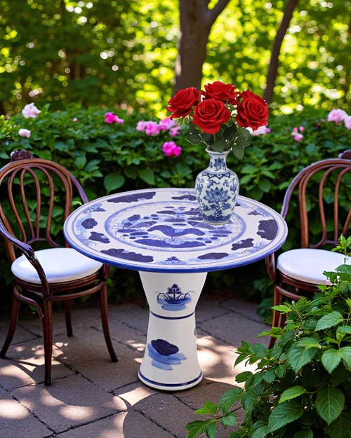11_2_ef430a8f-0081-4528-aa93-3649cc74abf2_500x Lotus Serenity Blue & White Center Table - Image 1