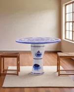 Lotus Serenity Blue & White Center Table - Image 2