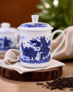Blue Cottage' Fine Bone China Mug - Image 4