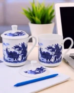 Blue Cottage' Fine Bone China Mug - Image 3